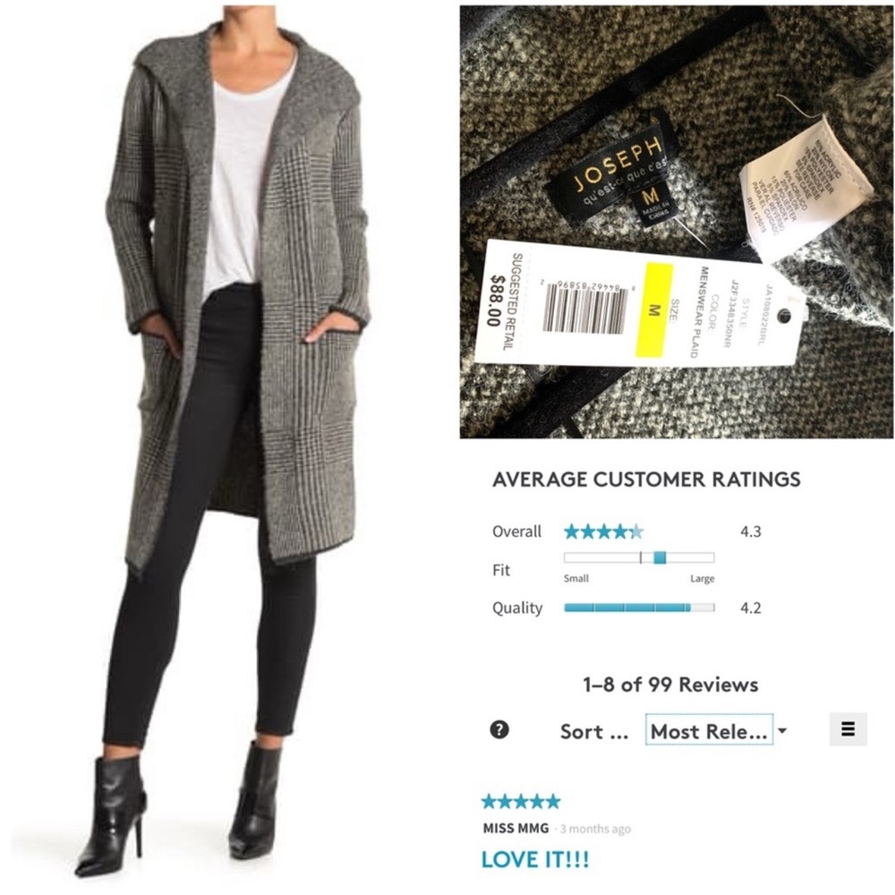 Nordstrom midi cardigan shawl collar